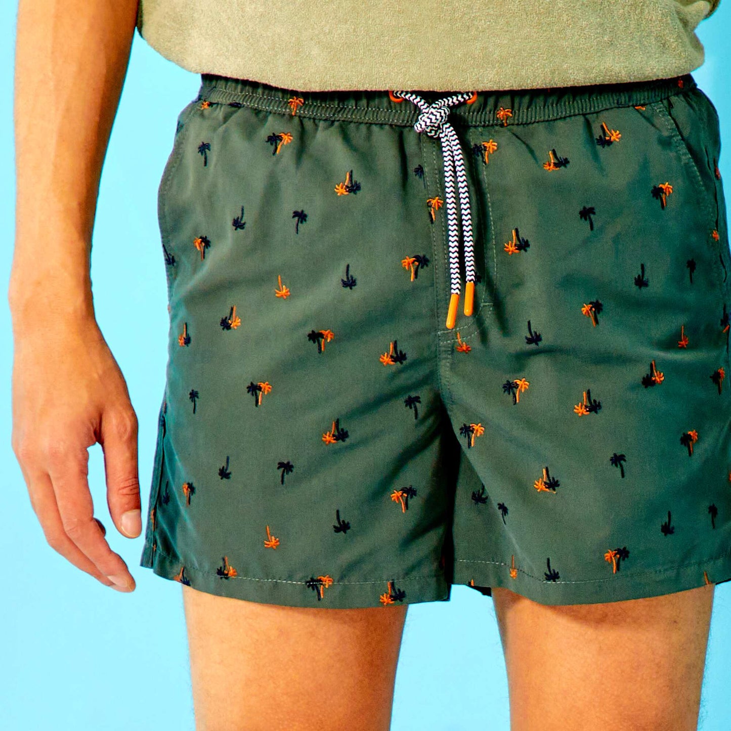 Short de bain brod Vert