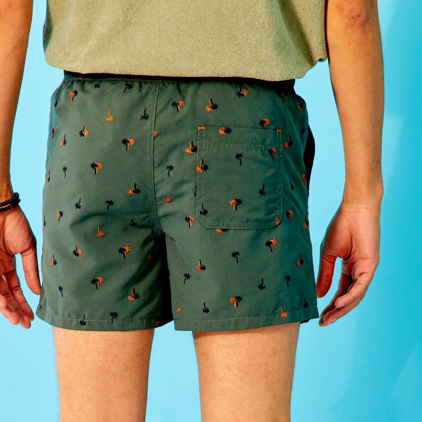 Short de bain brod Vert