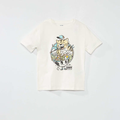 T-shirt manches courtes en coton Blanc