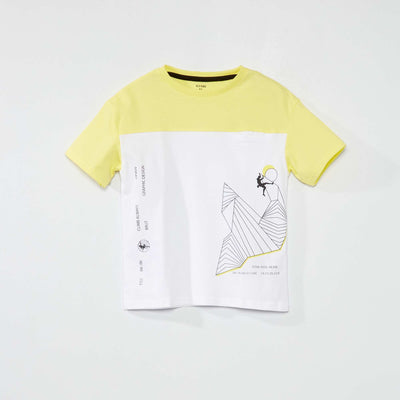 T-shirt en jersey color-block Jaune