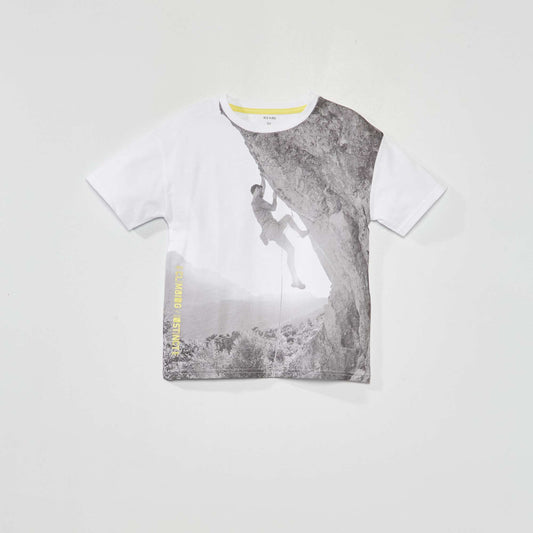 Tee-shirt imprim 'escalade' Blanc/gris