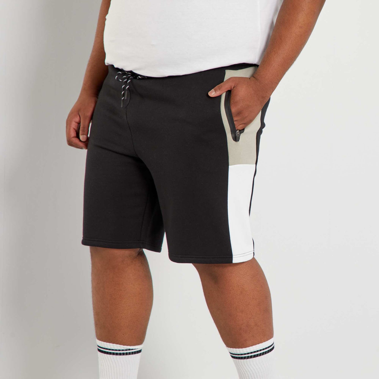 Short de sport en molleton noir