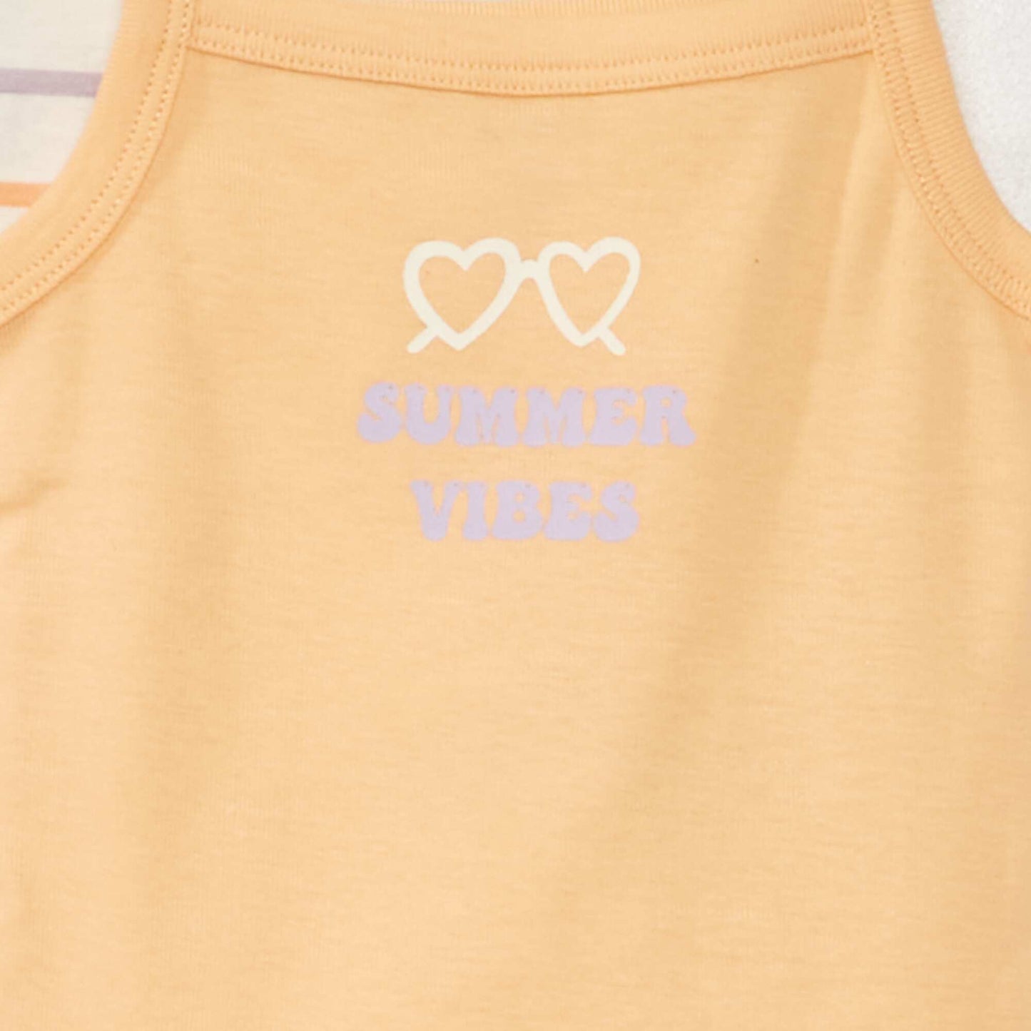 Lot de 2 bodies 'summer' Corail/beige