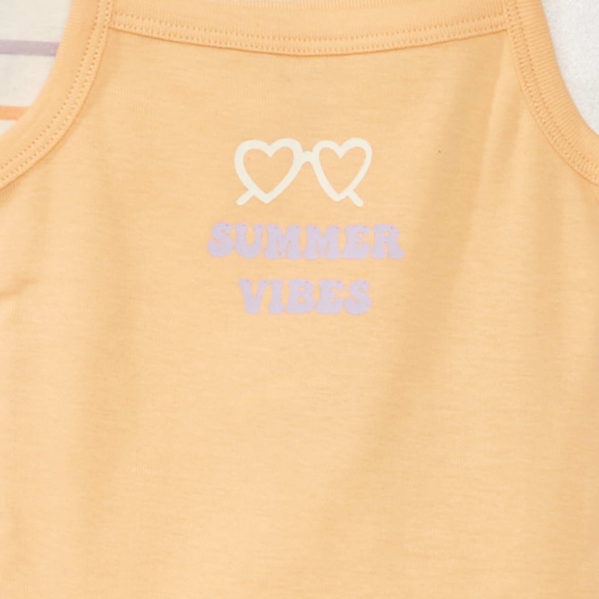 Lot de 2 bodies 'summer' Corail/beige