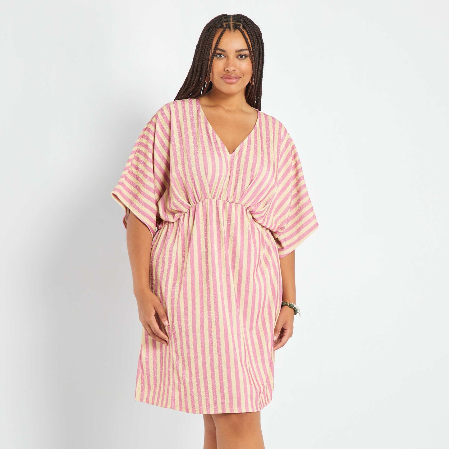 Robe rayures Rose