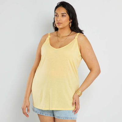 D bardeur fluide uni Jaune
