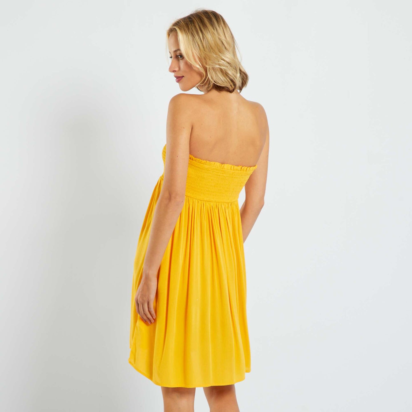 Robe courte bustier Jaune