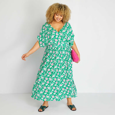 Robe en longue avec imprim Vert