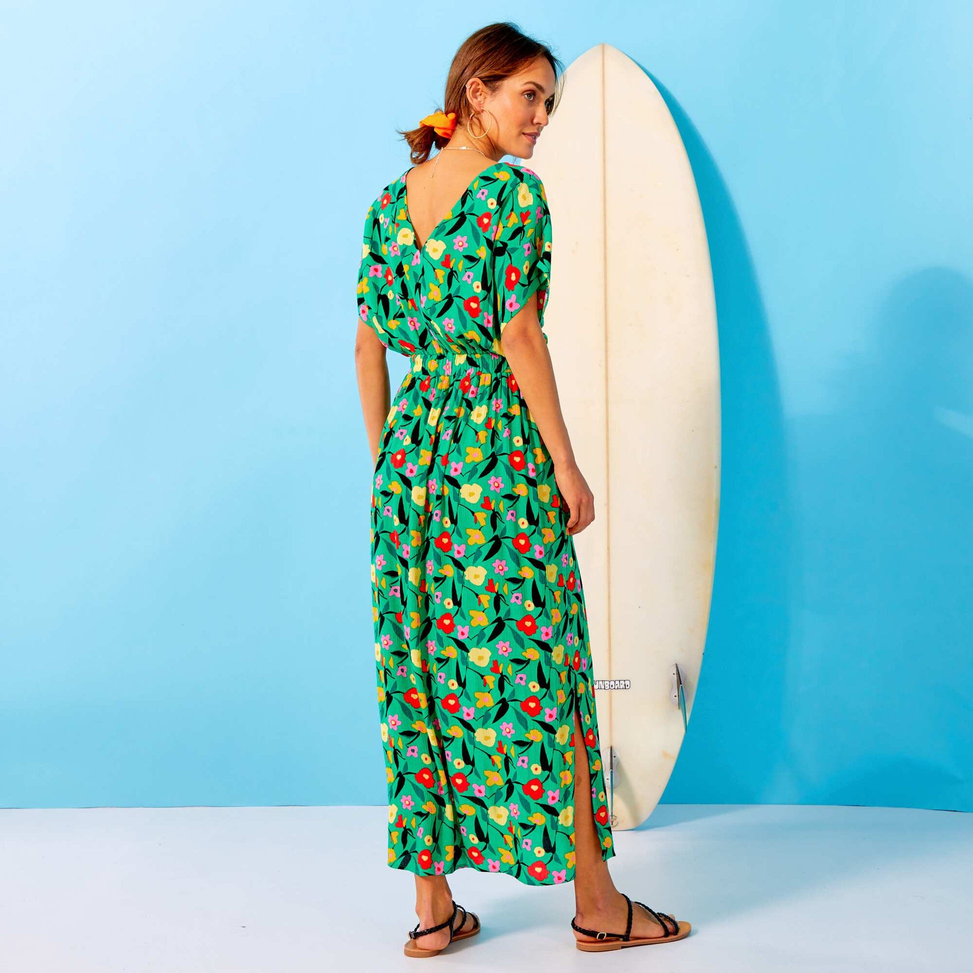 Robe longue avec imprim Vert