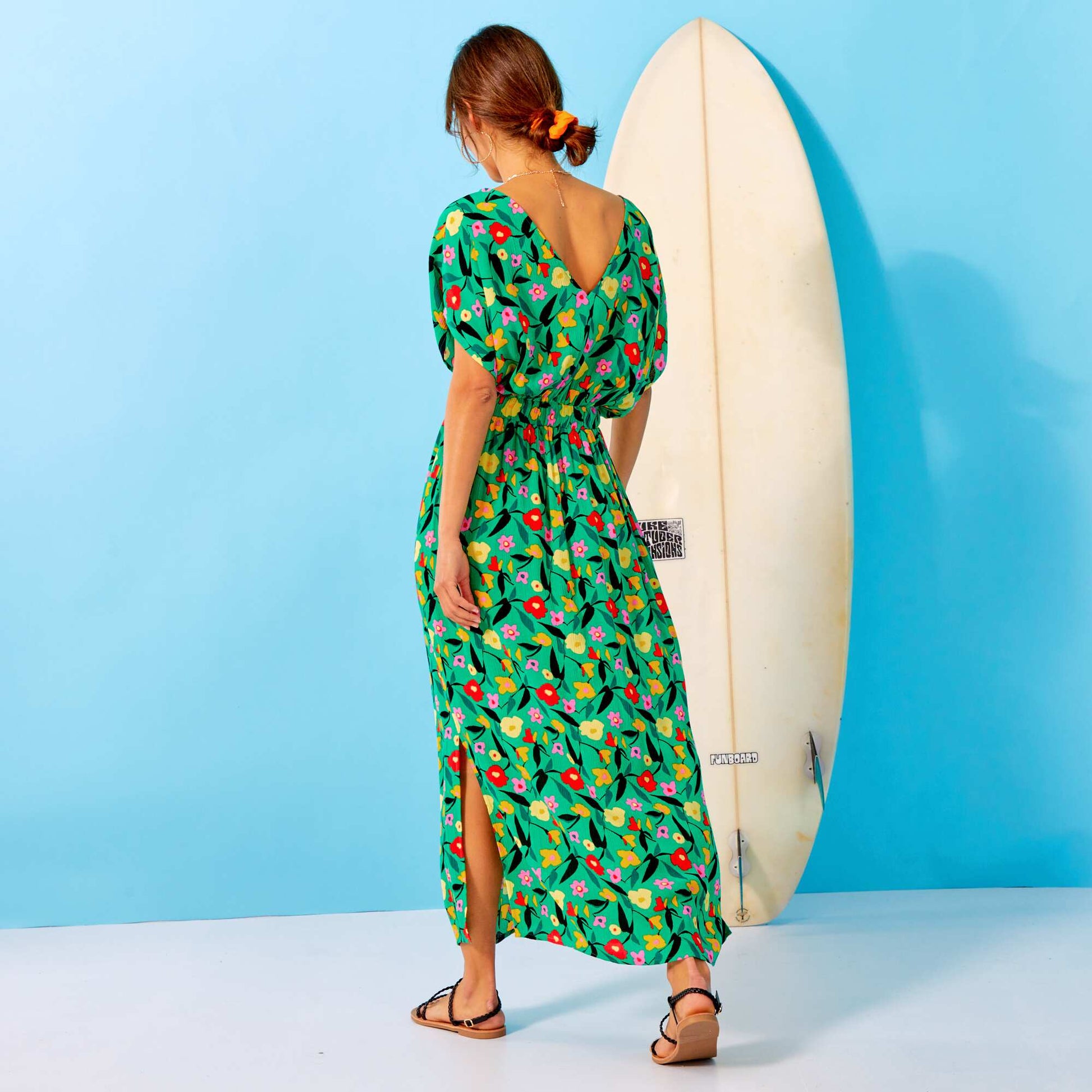 Robe longue avec imprim Vert