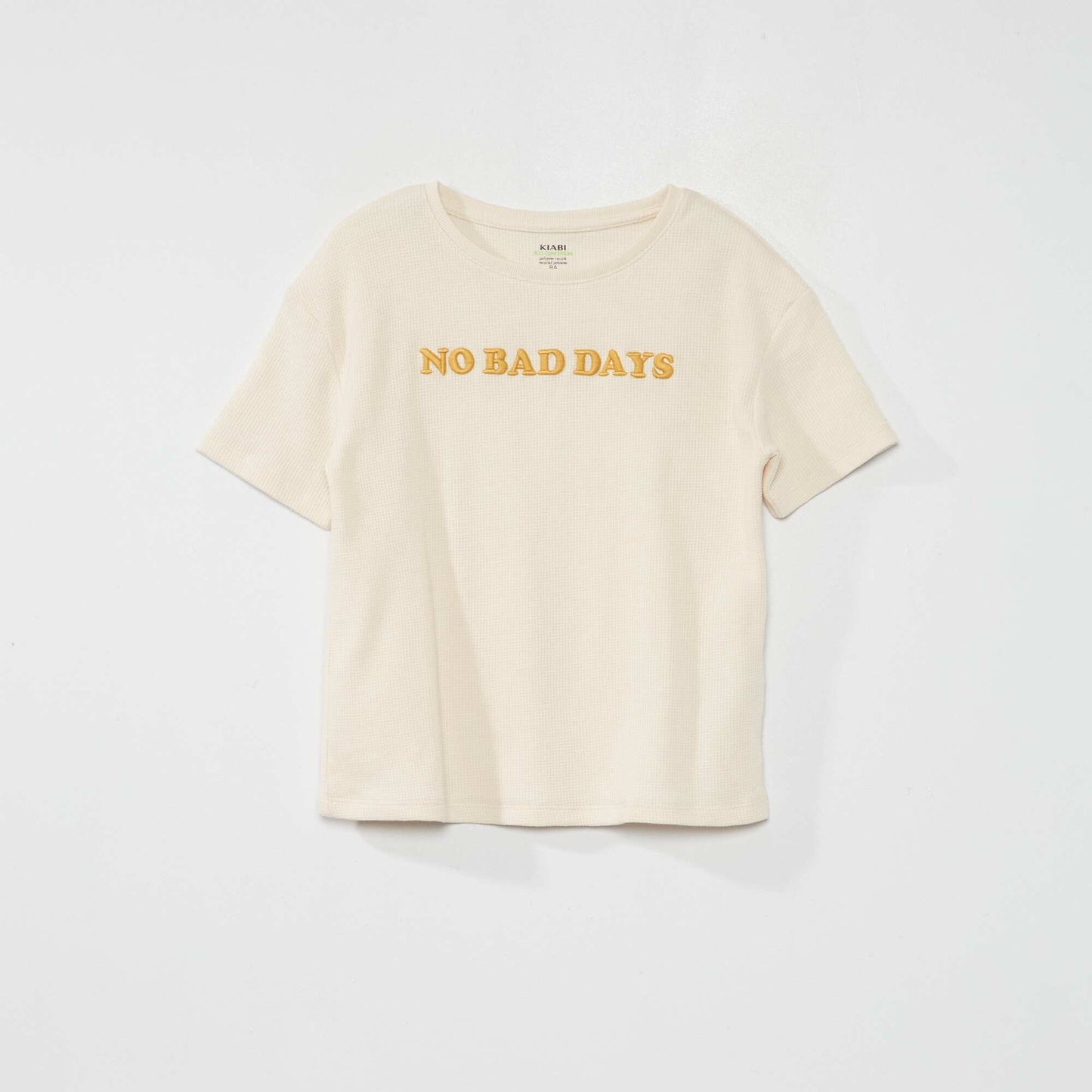 Tee-shirt manches courtes 'No bad days' Beige
