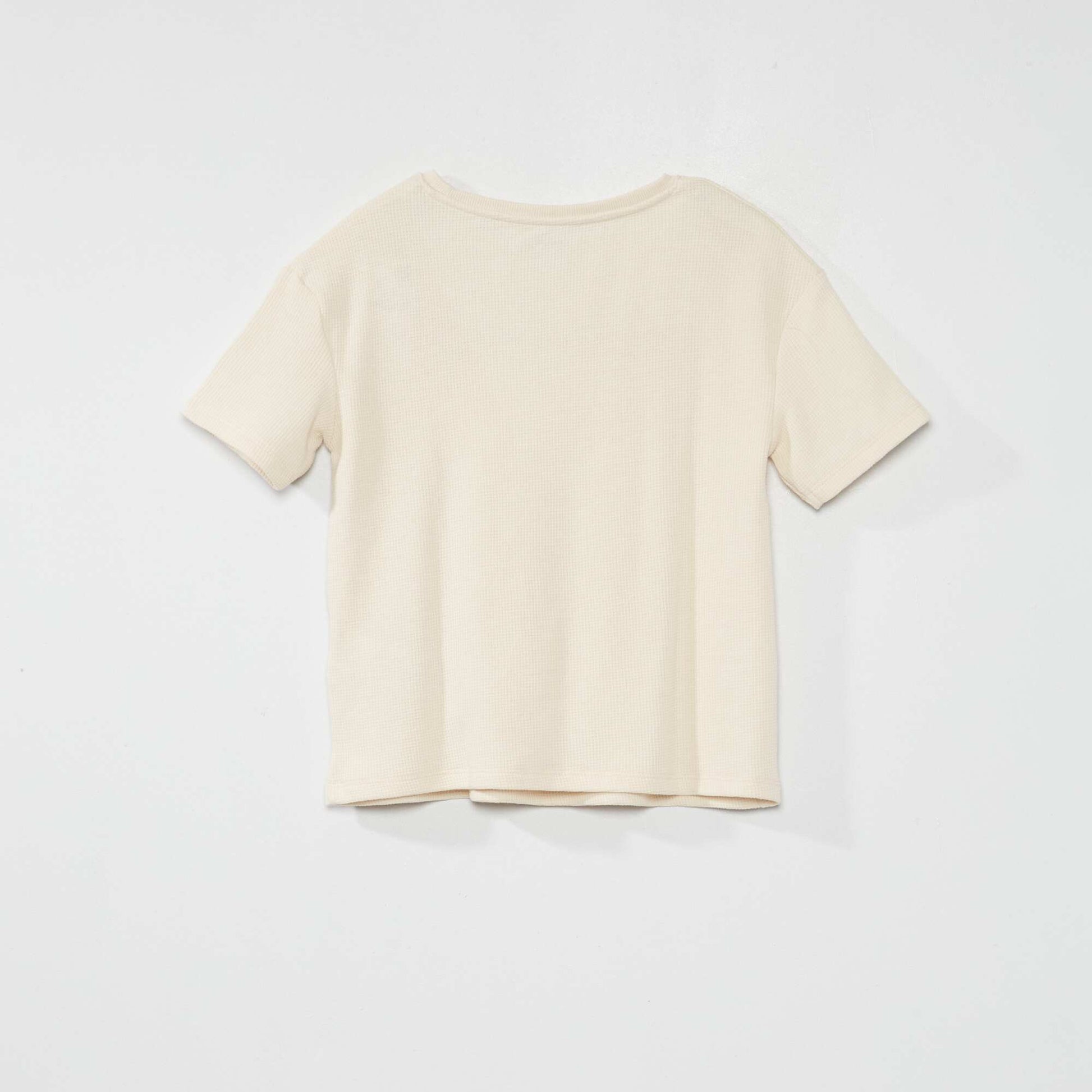 Tee-shirt manches courtes 'No bad days' Beige