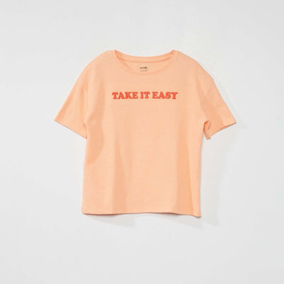 Tee-shirt manches courtes 'take it easy' Orange
