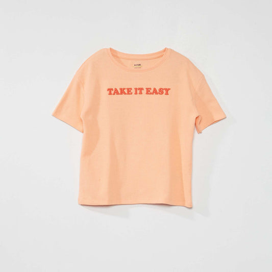Tee-shirt manches courtes 'take it easy' Orange