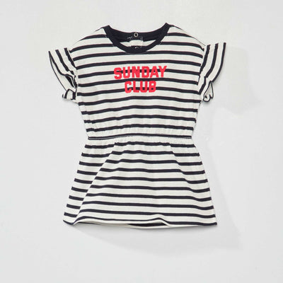 Robe en jersey rayures Bleu/blanc