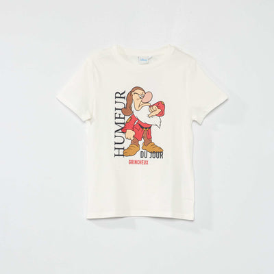 T-shirt col rond 'Disney' Blanc