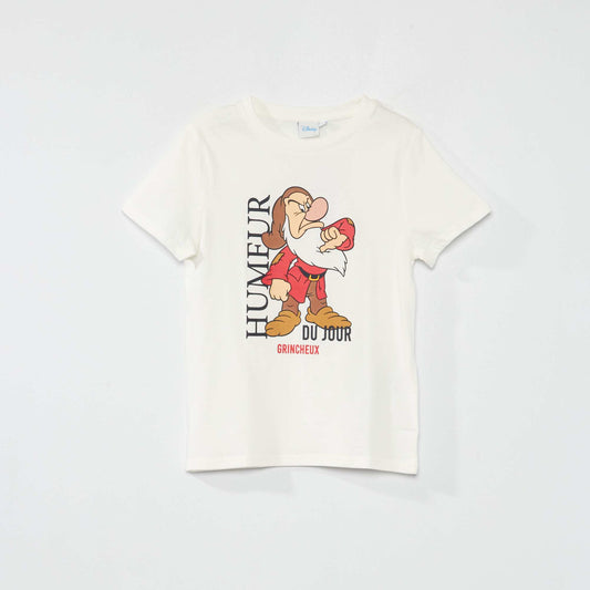 T-shirt col rond 'Disney' Blanc