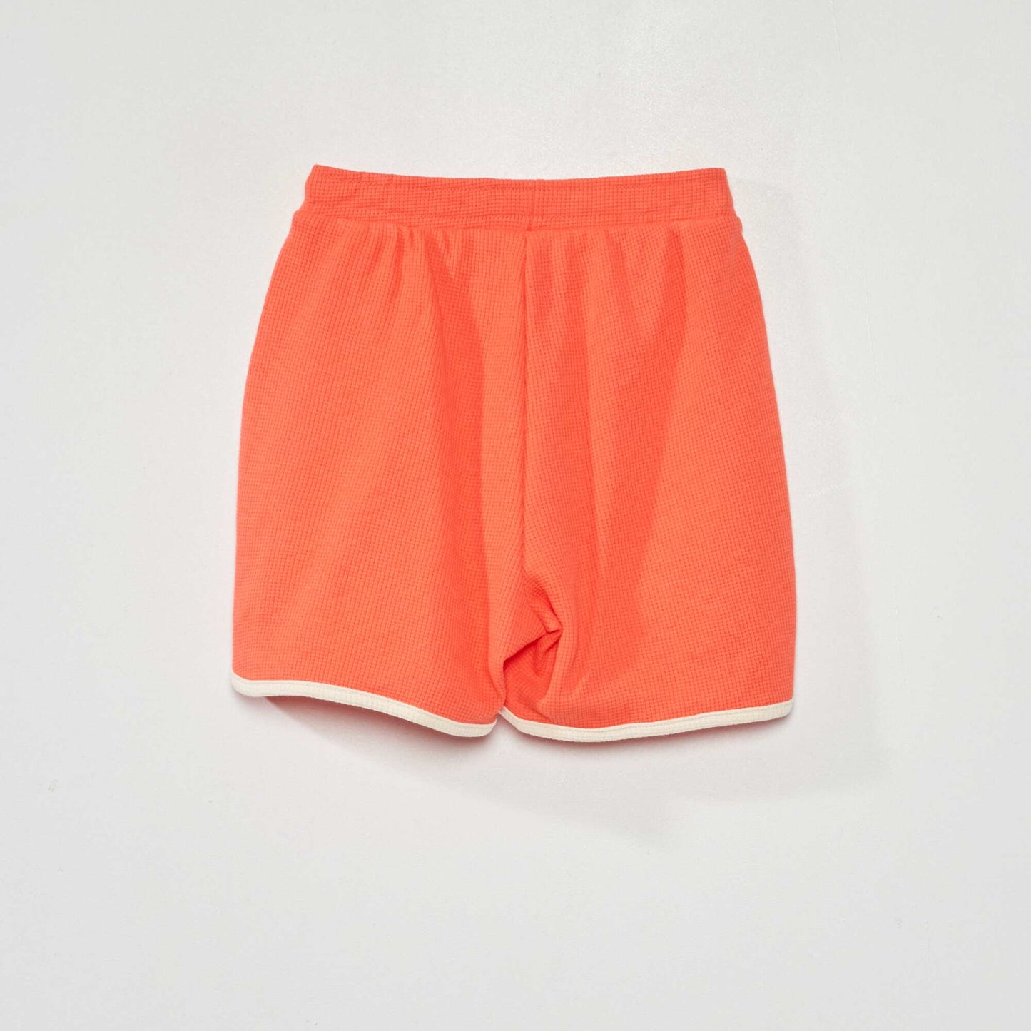 Short en maille gaufr e rouge corail