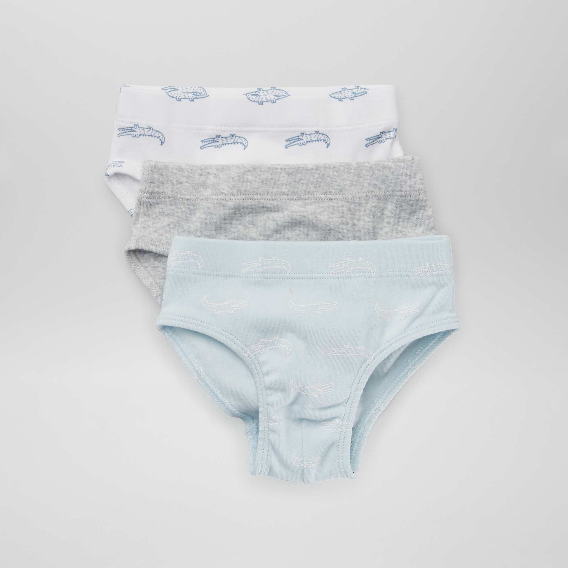 Lot de 3 slips 'crocodiles' Bleu/gris