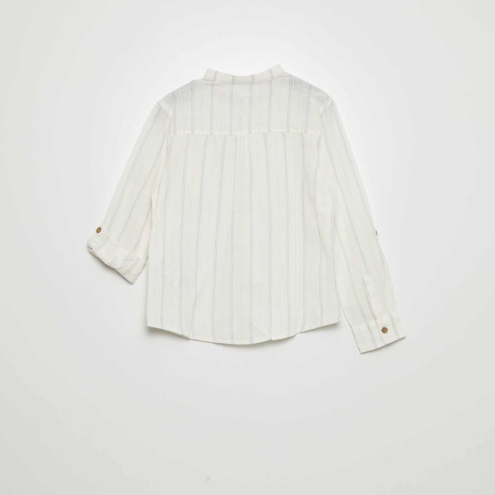 Chemise en lin col mao Blanc