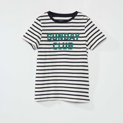 T-shirt ray Blanc/Noir