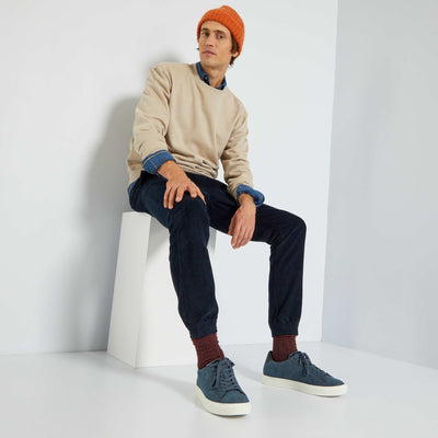 Sweat en molleton uni beige