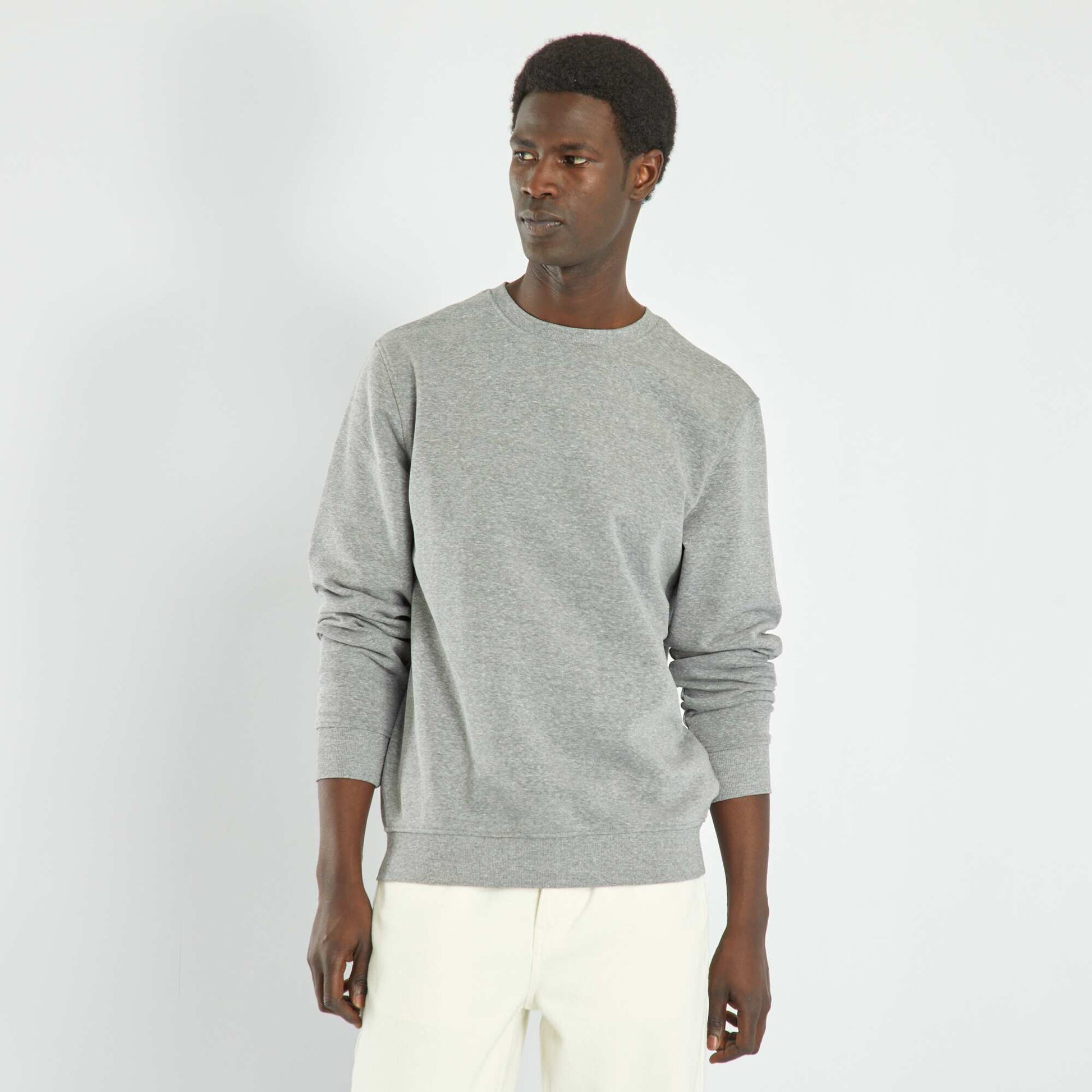 Sweat en molleton uni Gris