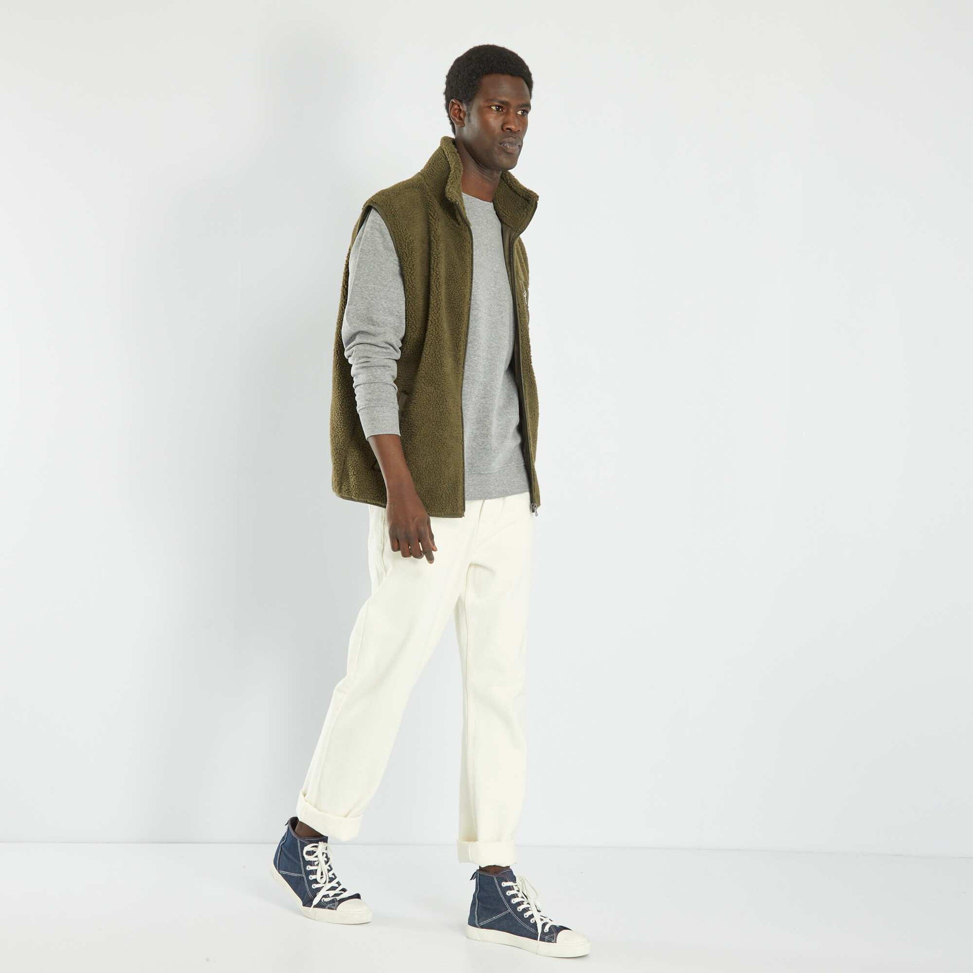 Sweat en molleton uni Gris