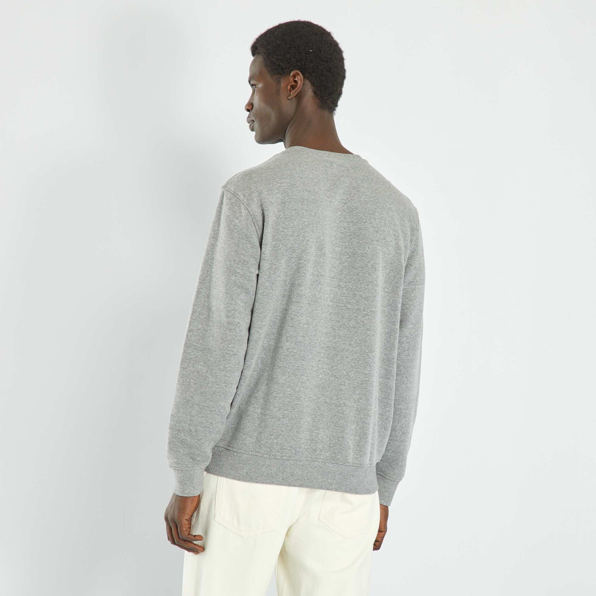 Sweat en molleton uni Gris