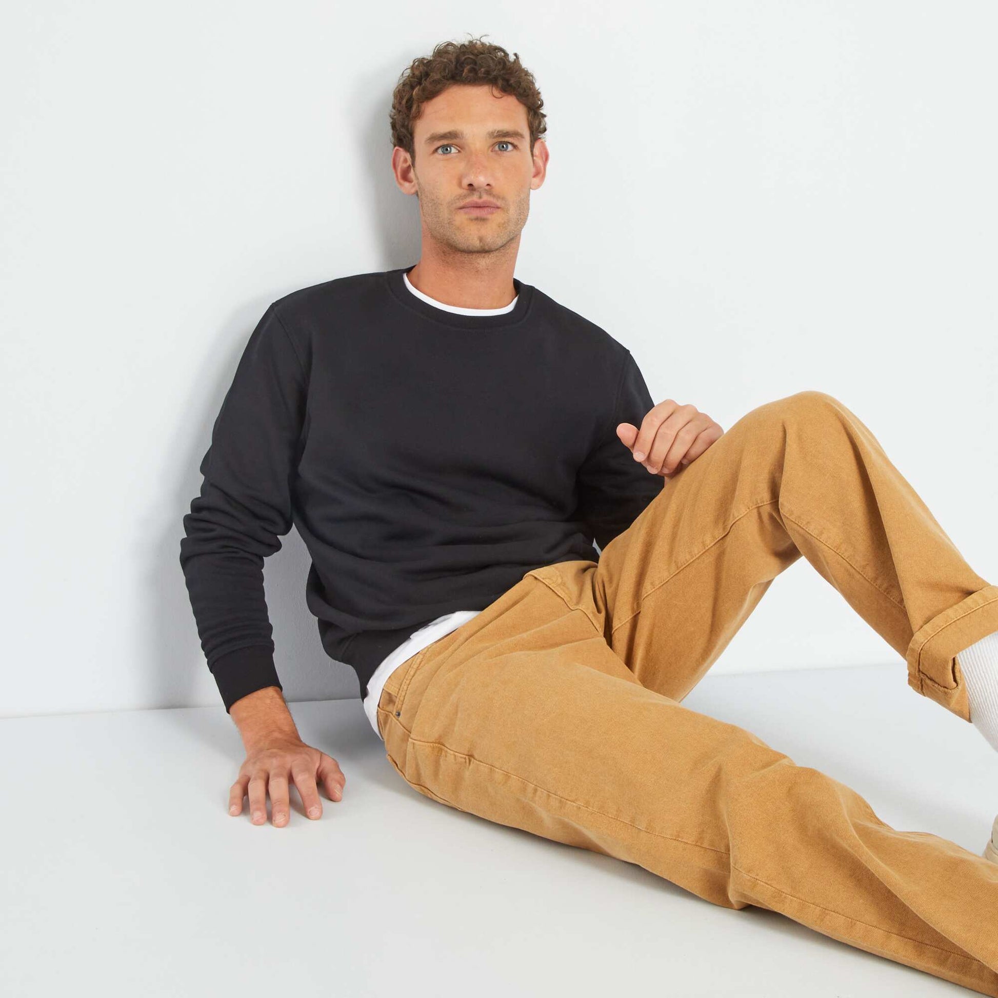 Sweat en molleton uni noir
