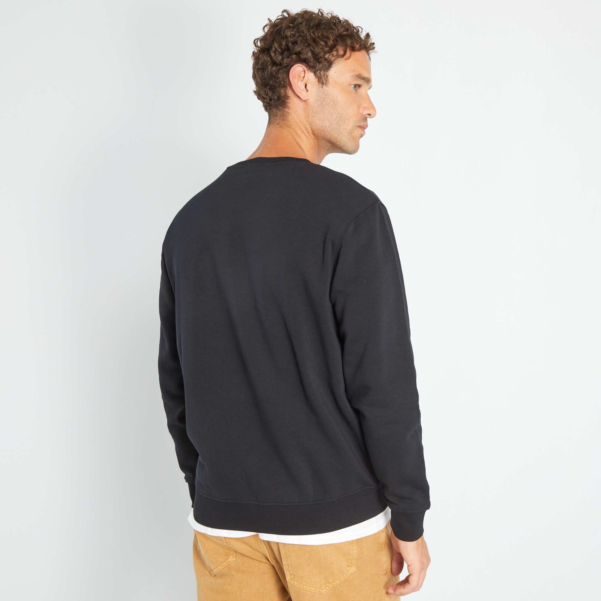 Sweat en molleton uni noir