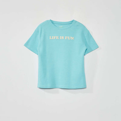 T-shirt en maille gaufr e Vert