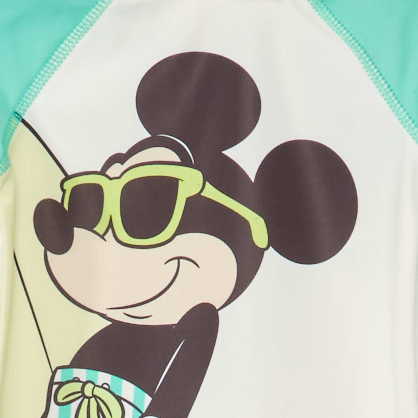 T-shirt de bain 'Mickey' anti-UV Vert/blanc