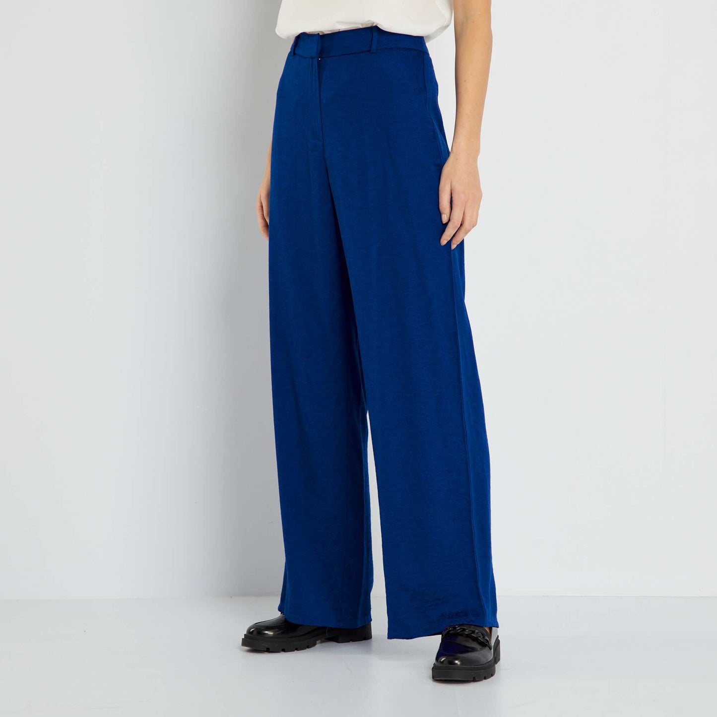 Pantalon large bleu