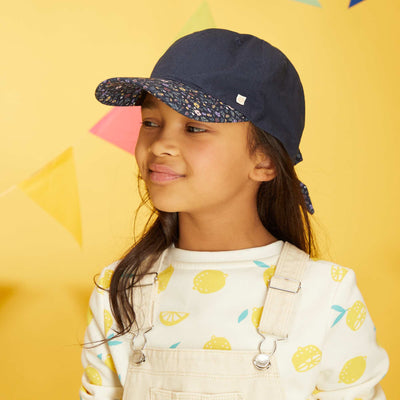 Casquette avec n ud fantaisie bleu noir