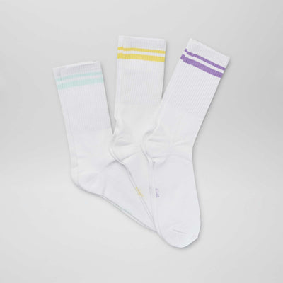 Lot de 3 paires de chaussettes c tel es Blanche/jaune/violet/vert
