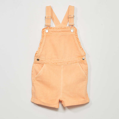 Salopette short en jean Orange