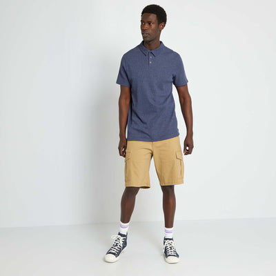 Polo en nid d'abeille bleu noir