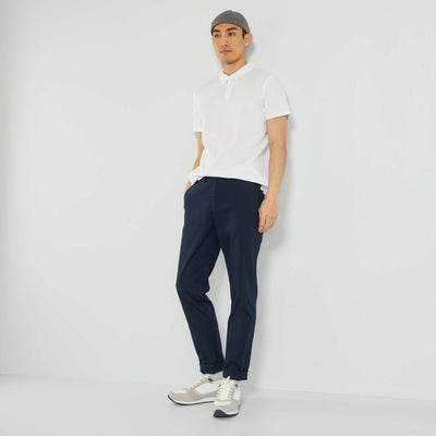Polo en nid d'abeille blanc