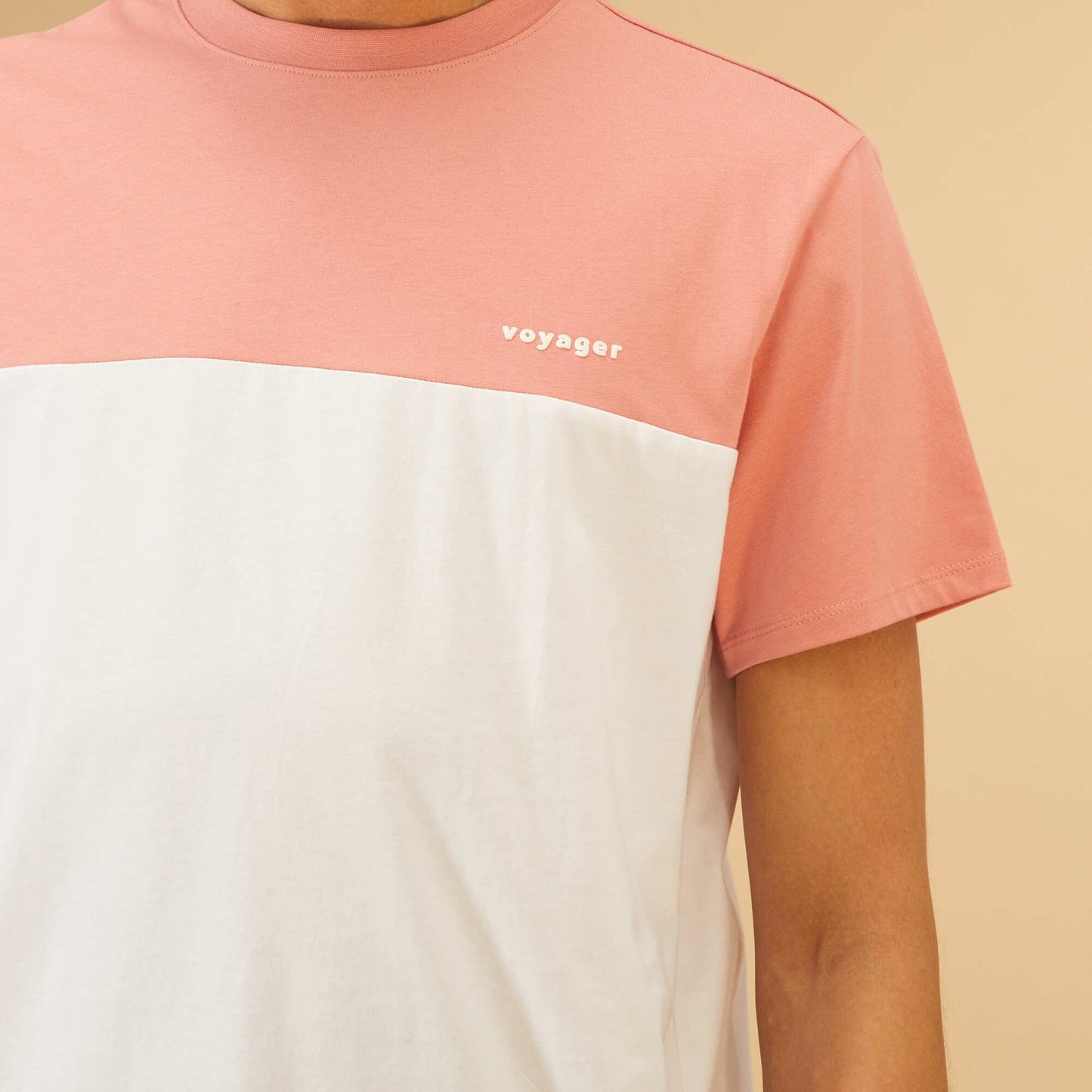 T-shirt en coton color-block Rose