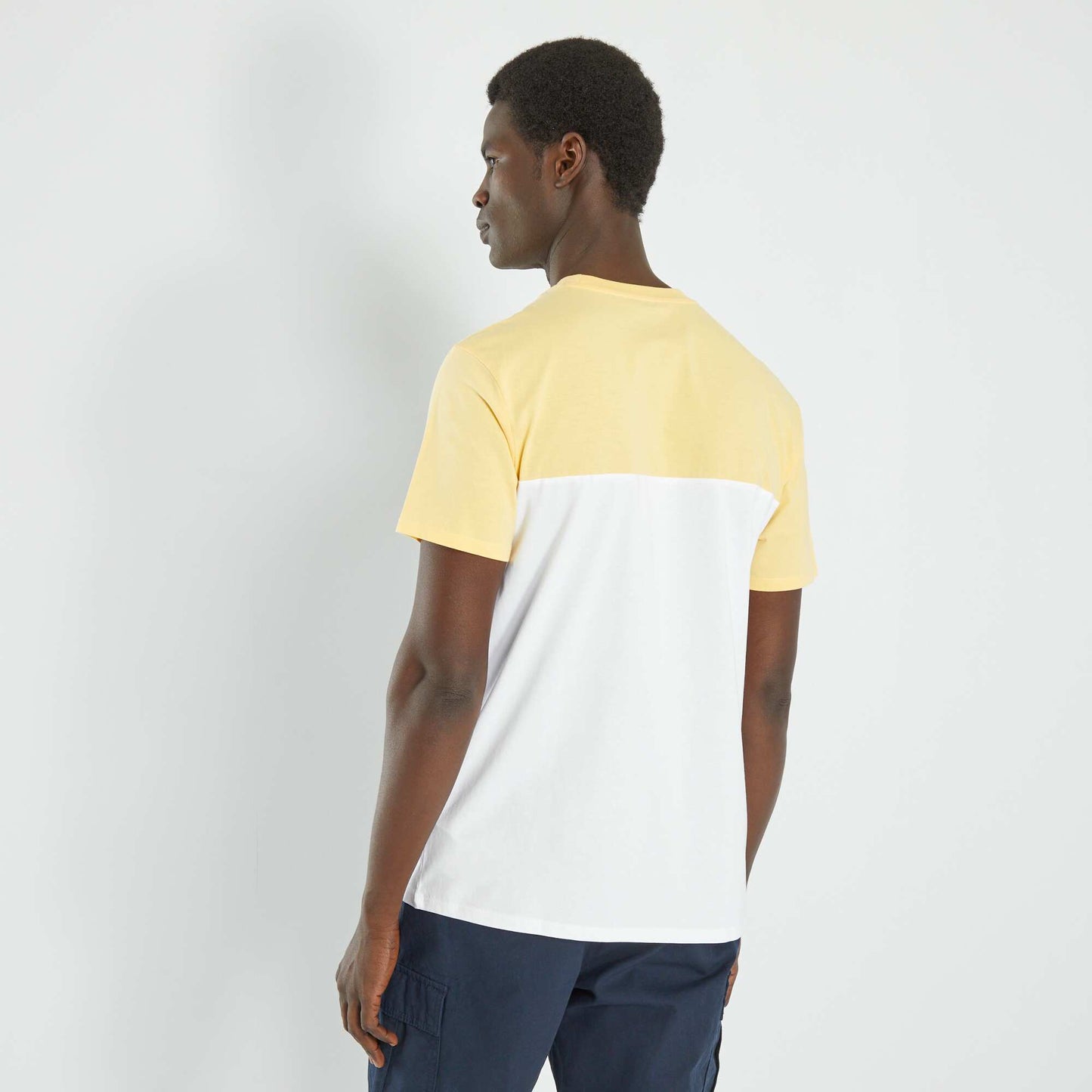 T-shirt en coton color-block Jaune