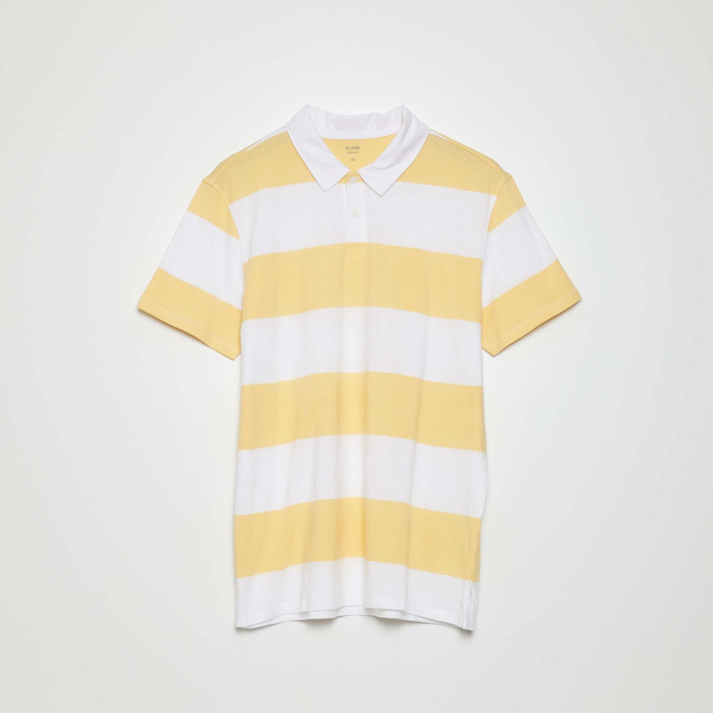 Polo en jersey rayures jaune or