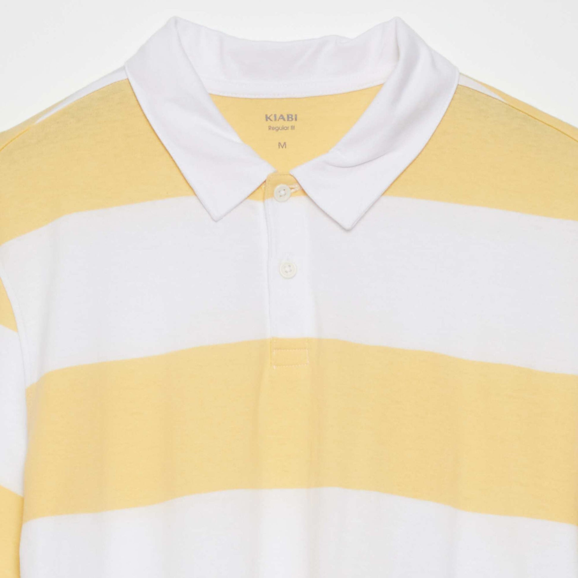 Polo en jersey rayures jaune or
