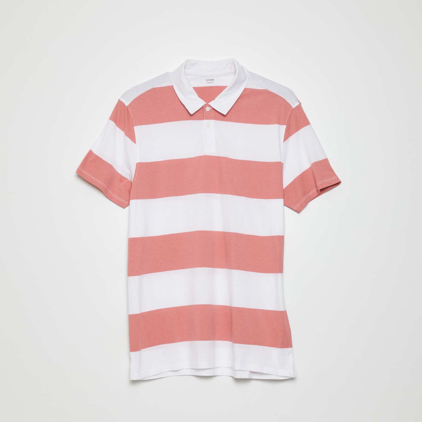 Polo en jersey rayures rose