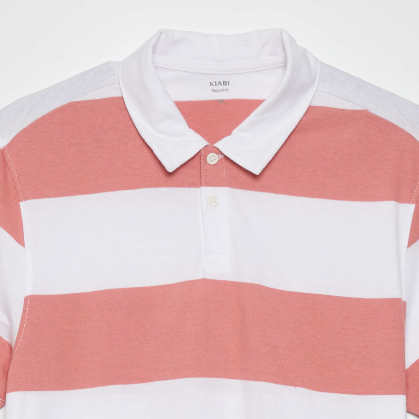 Polo en jersey rayures rose