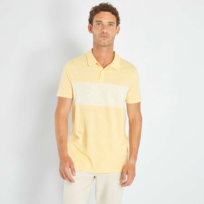 Polo en jersey avec imprim rayures jaune