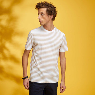 T-shirt piqu de coton Blanc