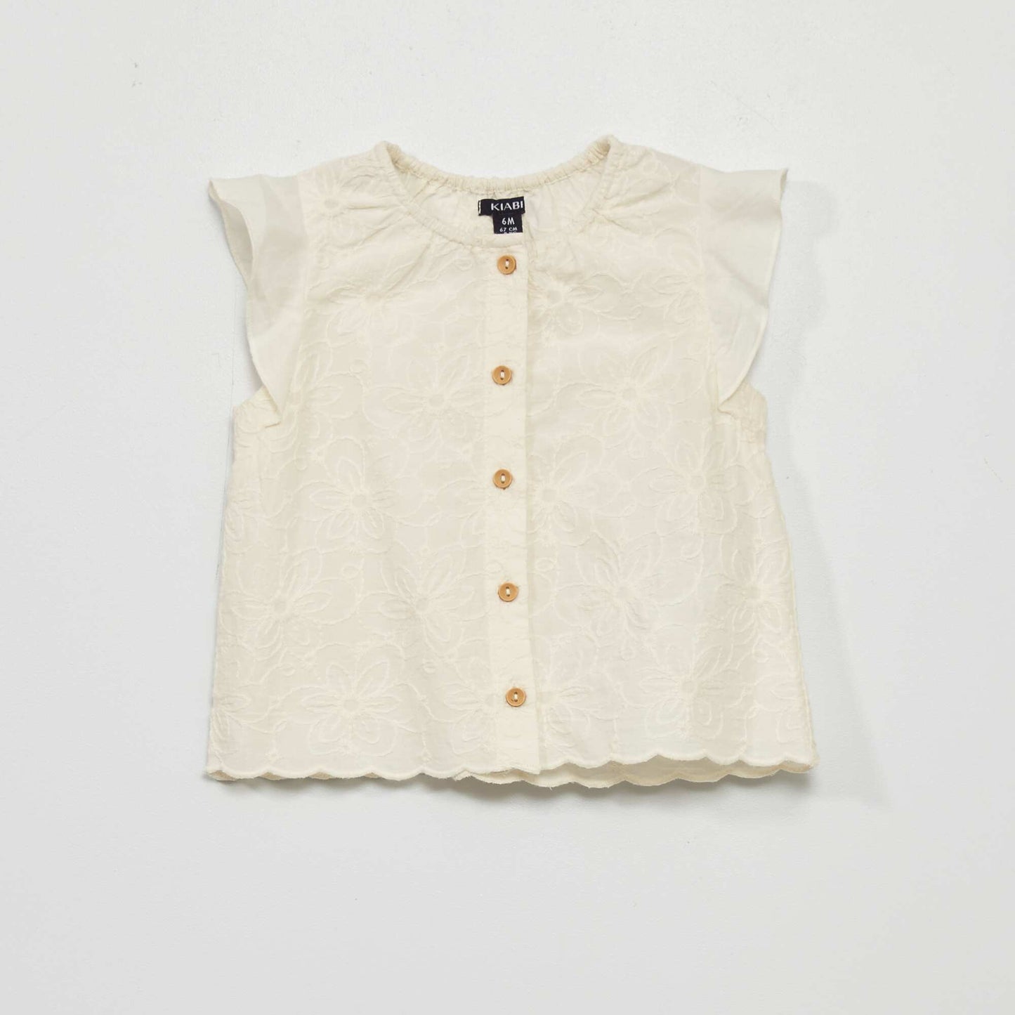 Blouse avec broderie anglaise Ecru