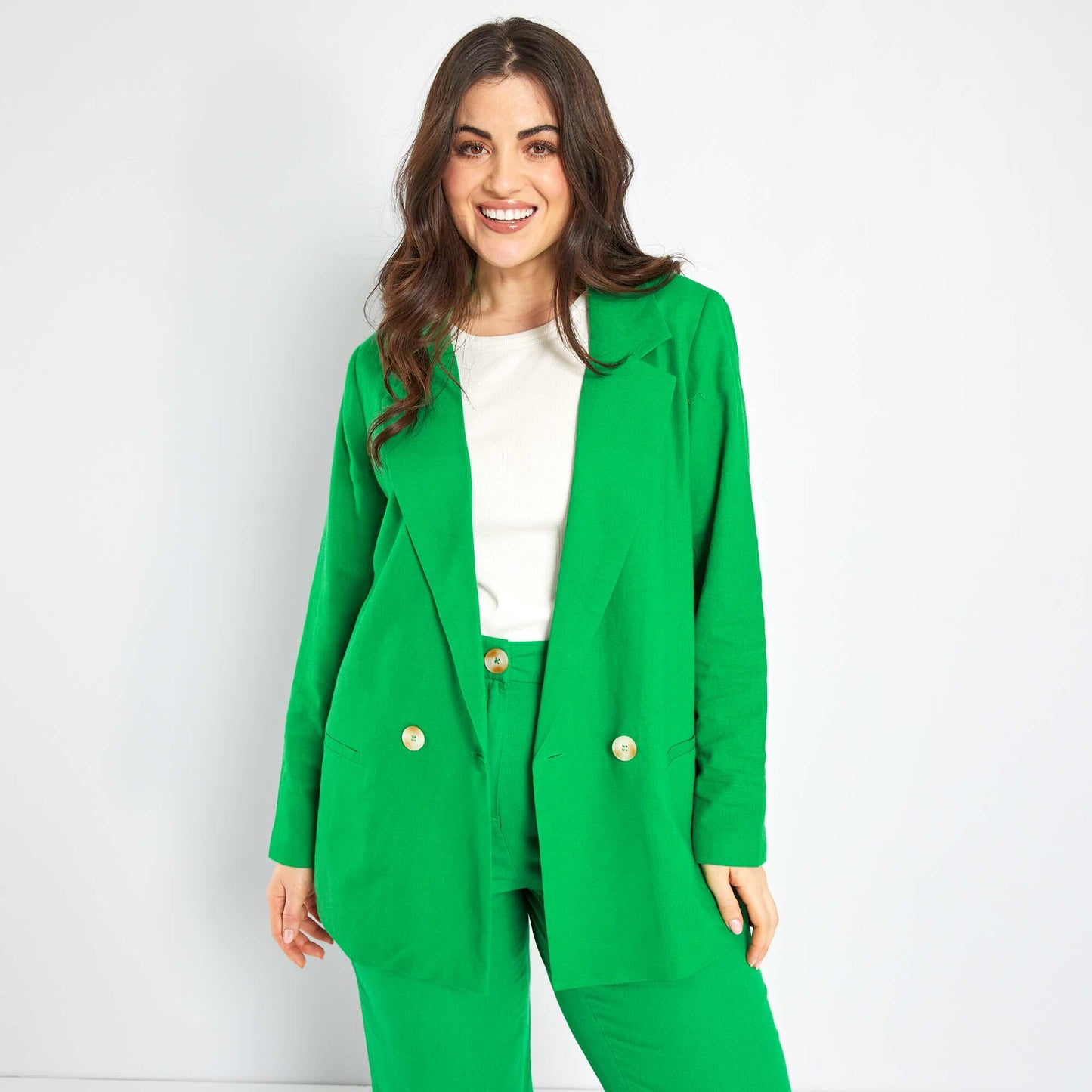 Veste blazer en lin Vert