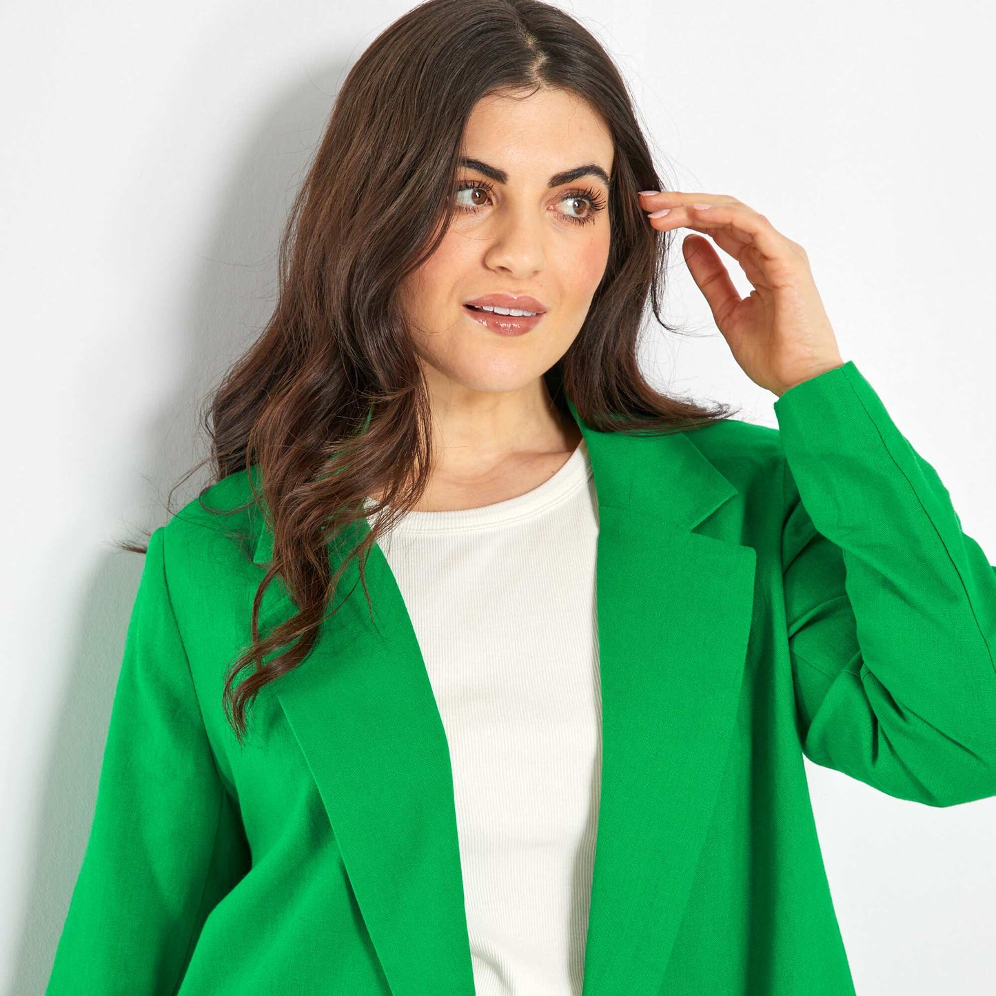 Veste blazer en lin Vert